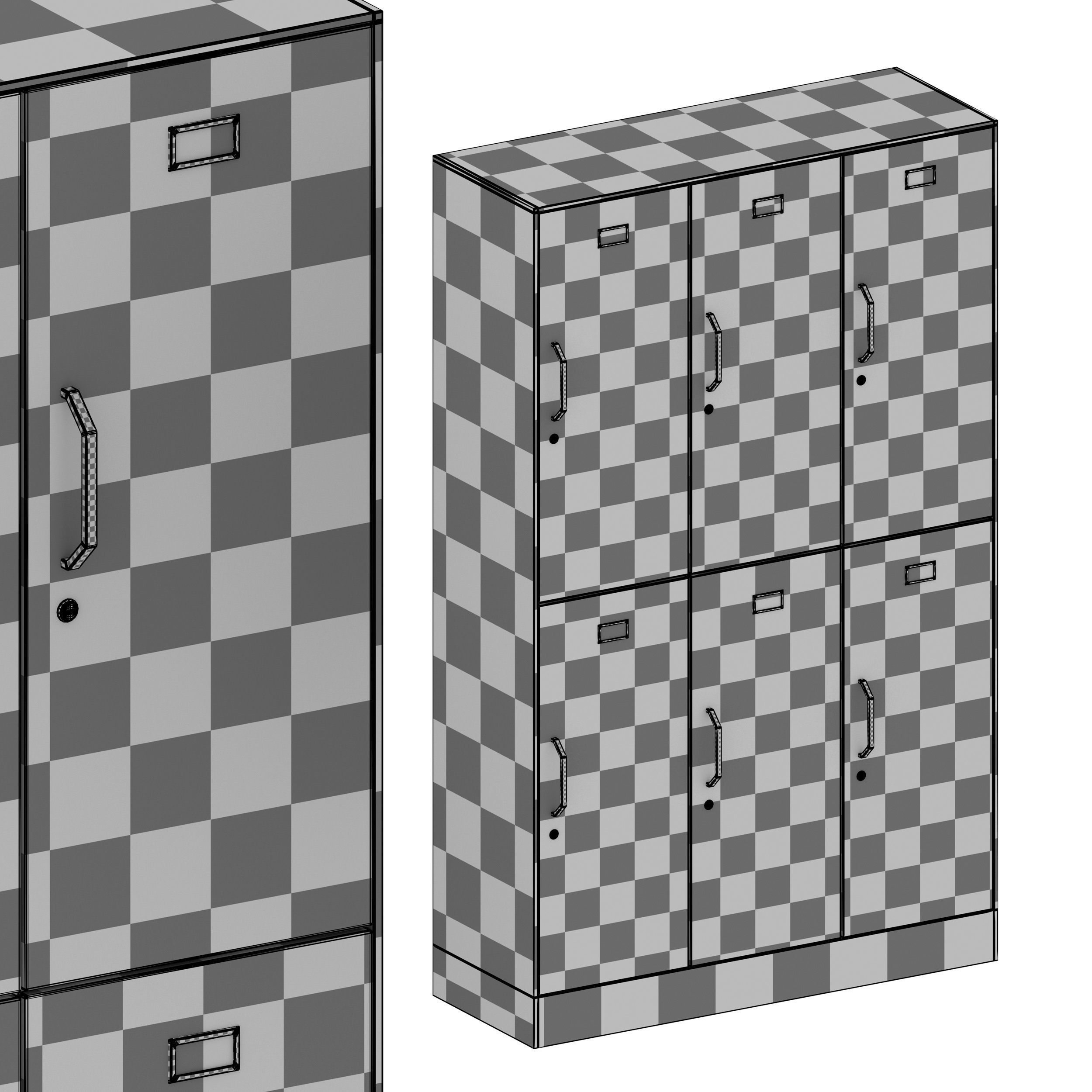 Sports locker for changing room 3D model_10