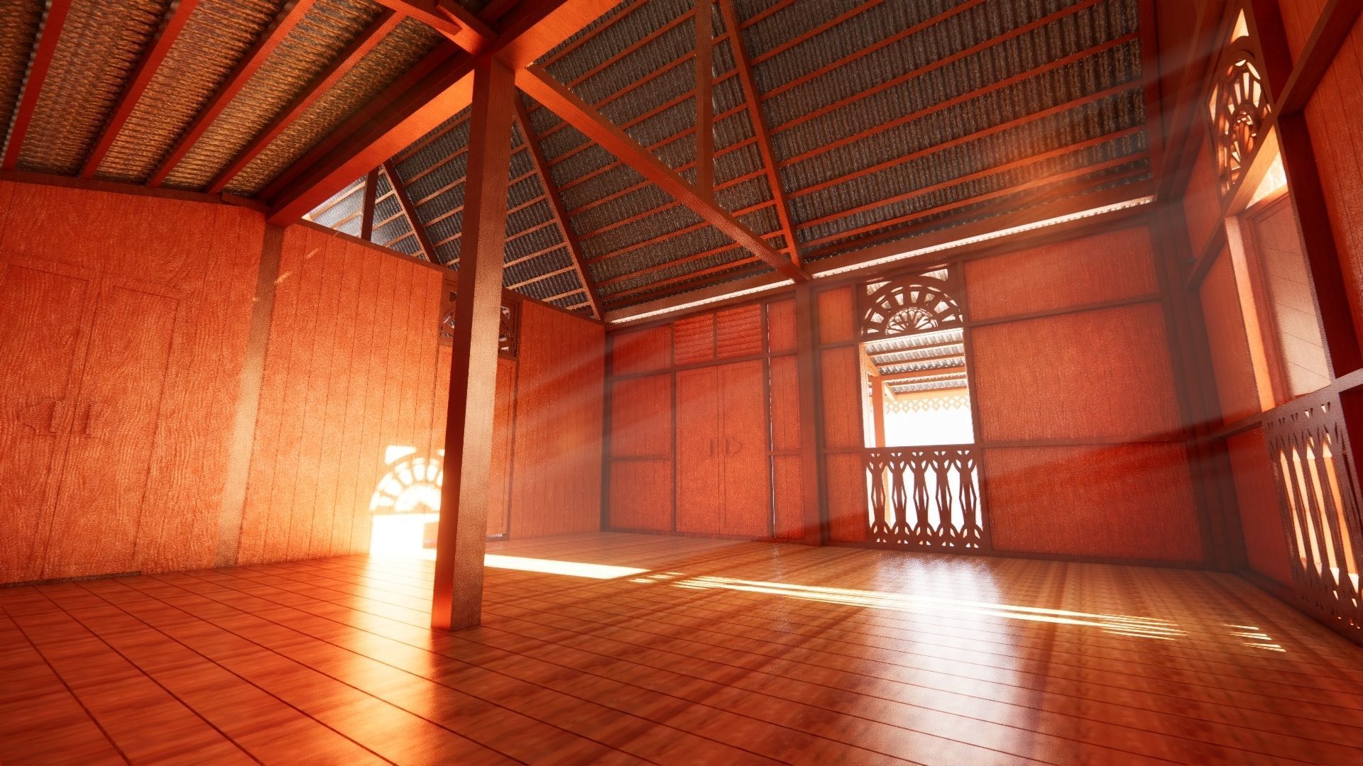 Rumah Melayu Melaka Malay Heritage House 3D model_12