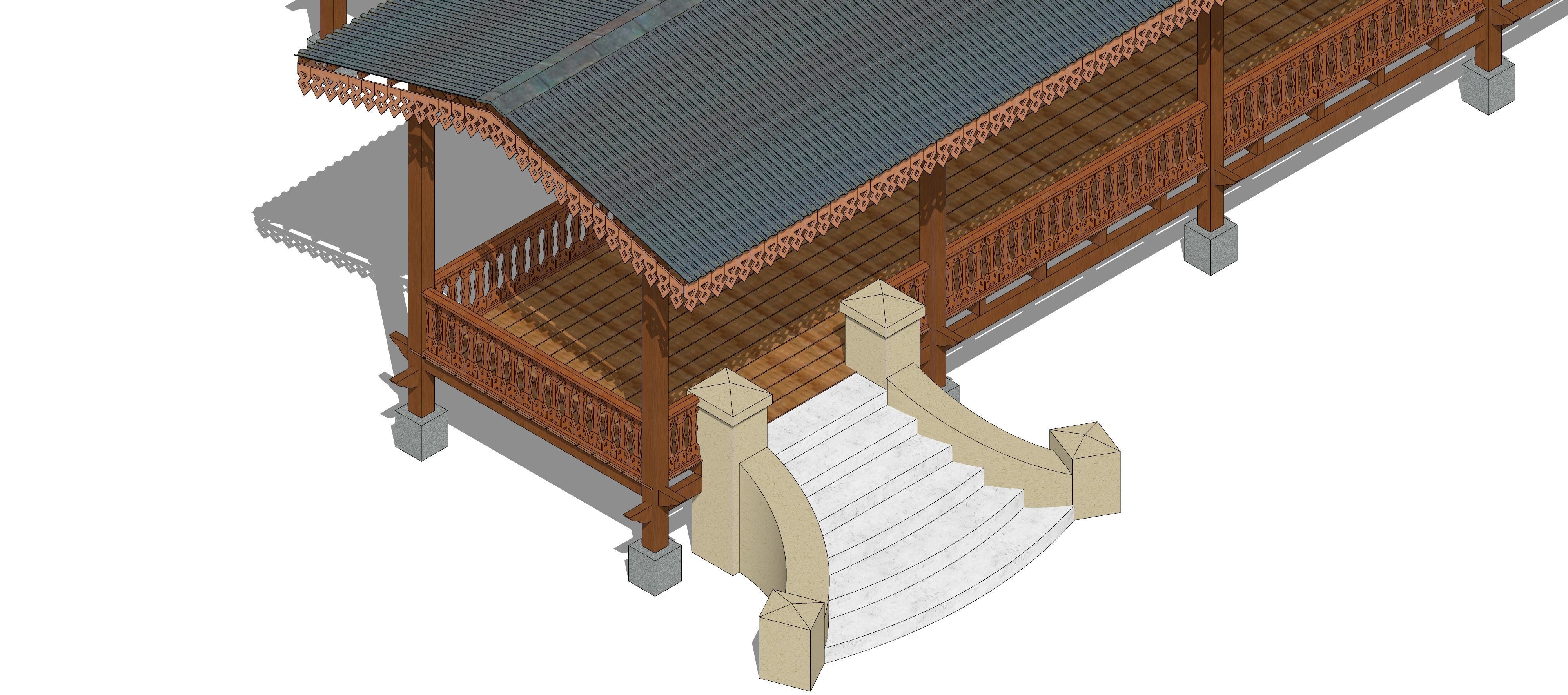 Rumah Melayu Melaka Malay Heritage House 3D model_3