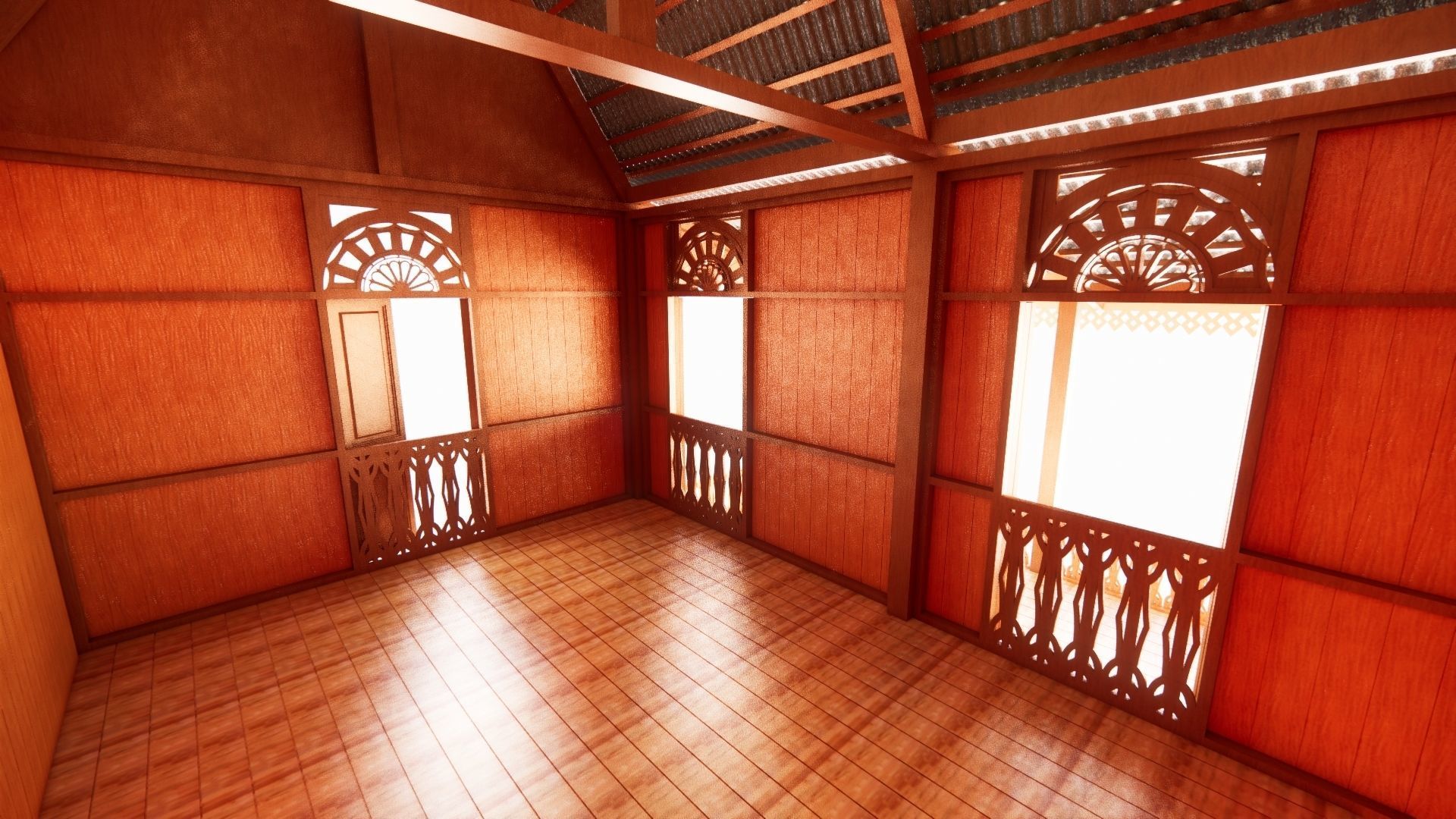 Rumah Melayu Melaka Malay Heritage House 3D model_13