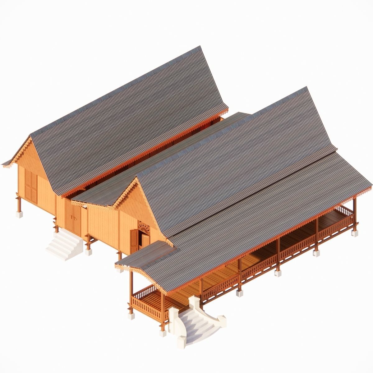 Rumah Melayu Melaka Malay Heritage House 3D model_1