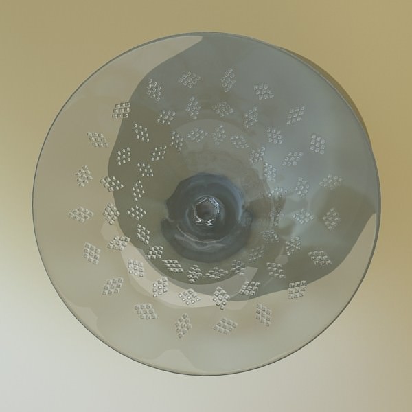 Green Grapes in Glass Bowl 3D model_7