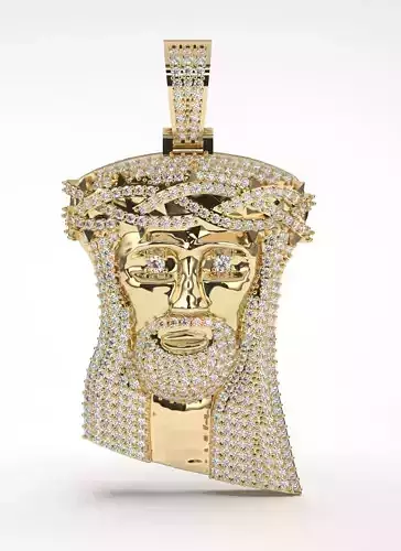 Jesus Pendant with Diamonds