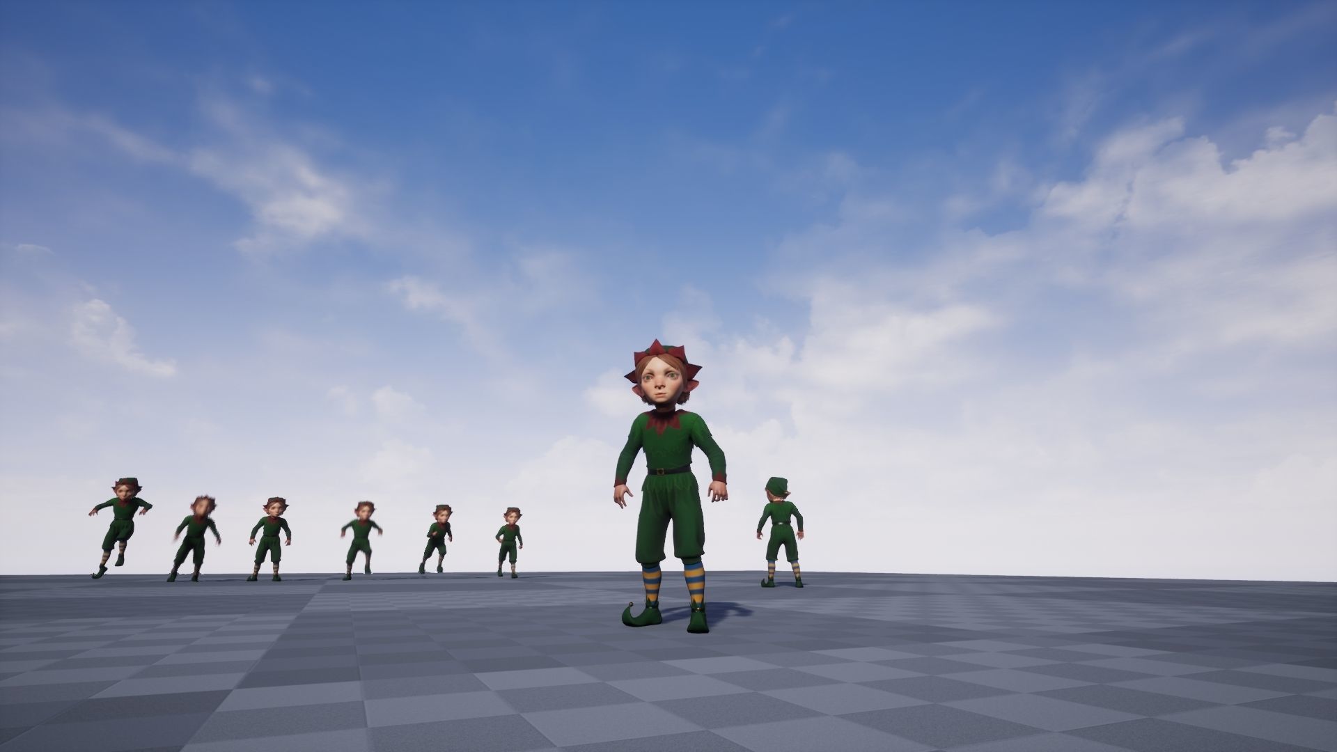 Christmas Elf Low-poly 3D model_9