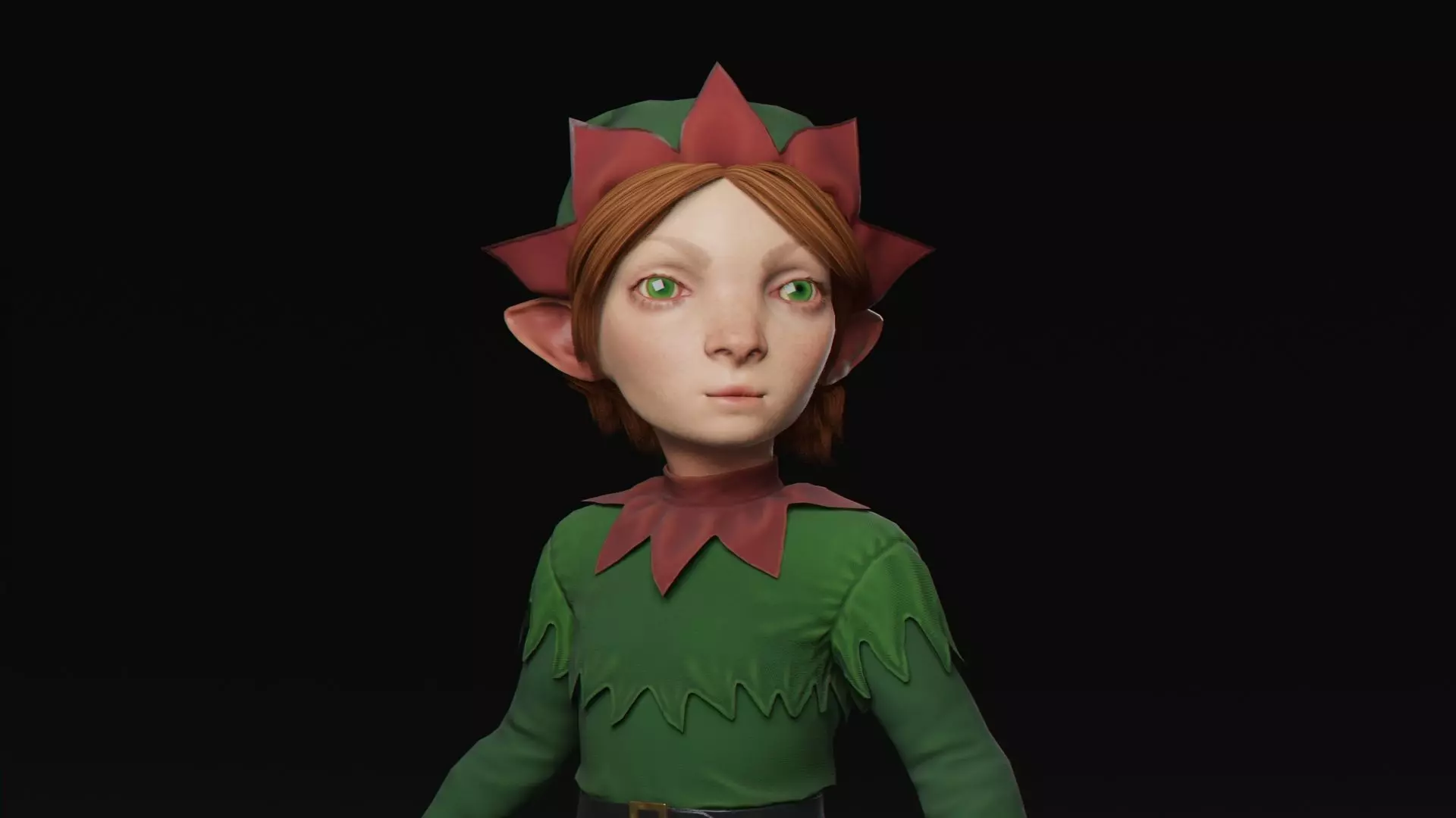 Christmas Elf Low-poly 3D model_0