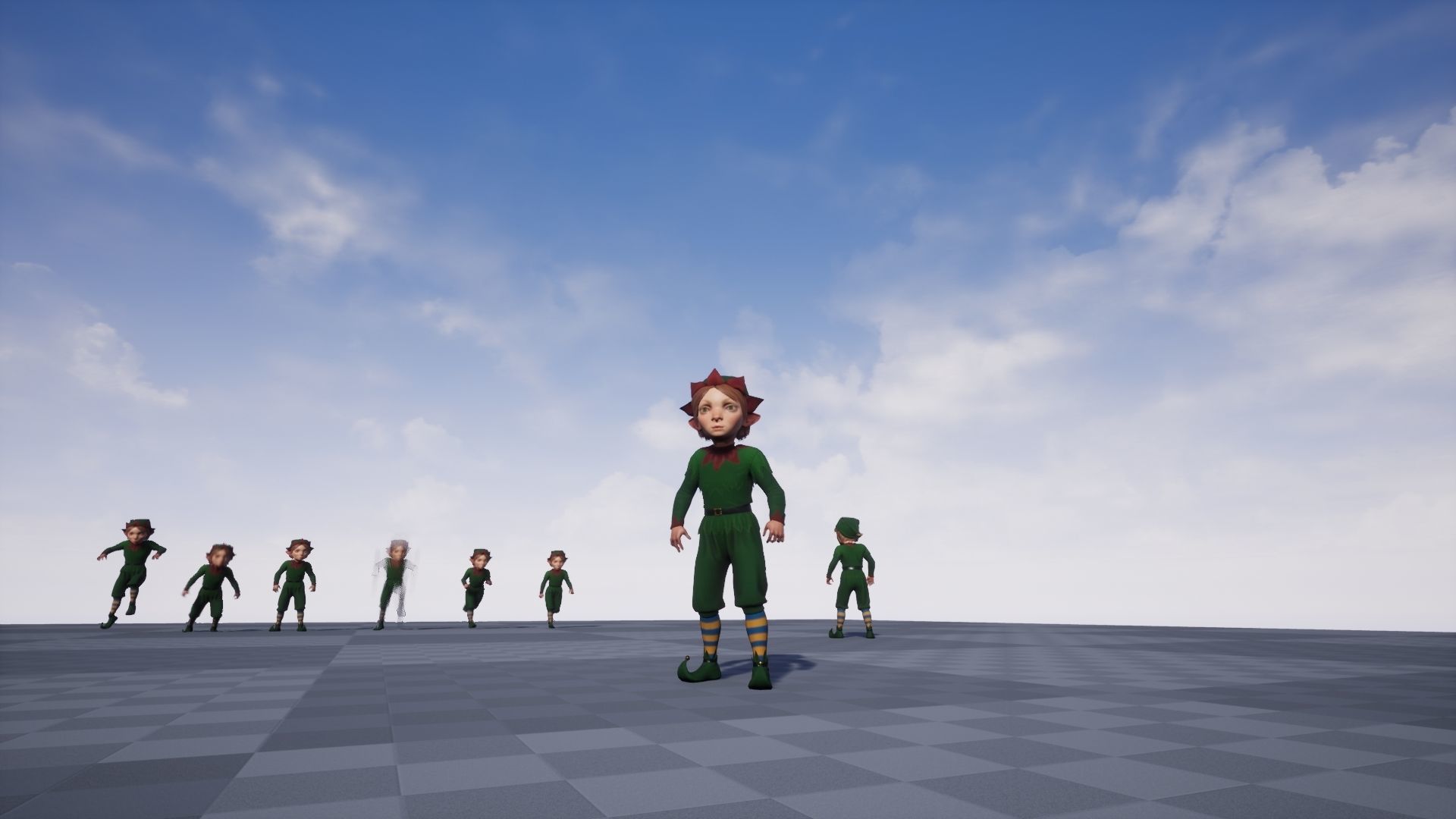 Christmas Elf Low-poly 3D model_7