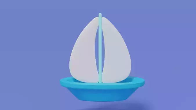 Cartoon Cute Sailboat