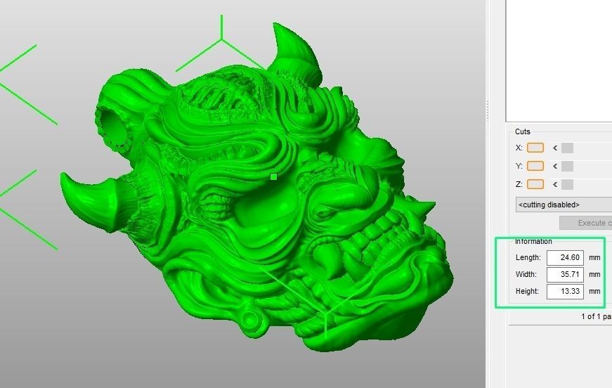 Hannya Oni mask pendant STL OBJ 3d model for 3d printing 3D print model_5