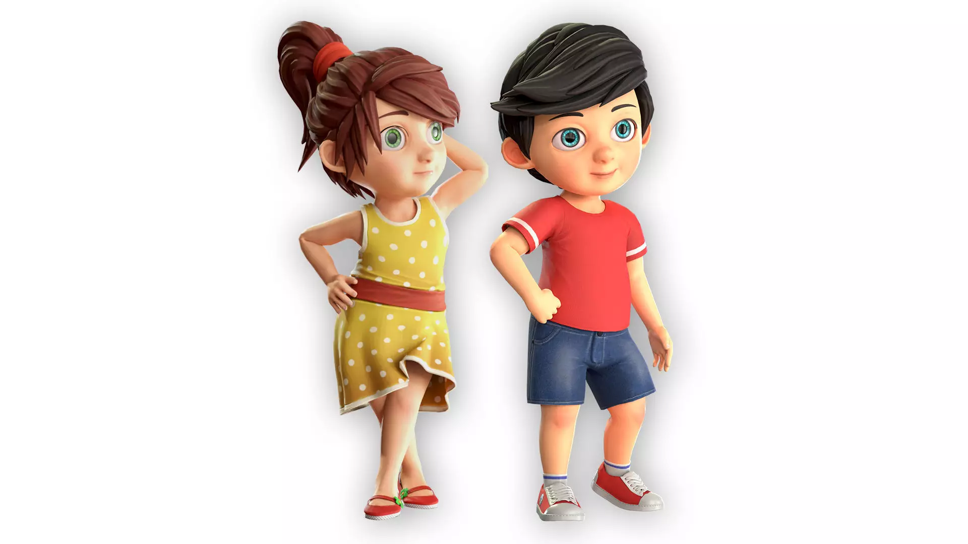 Cartoon Kids 3D Model Collection_0
