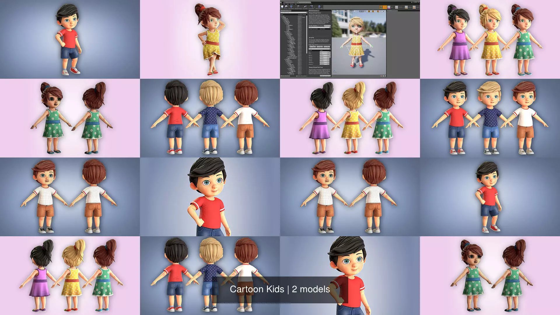 Cartoon Kids 3D Model Collection_3