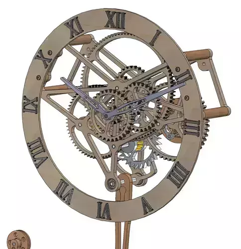 3D Mechanical clock mechanism