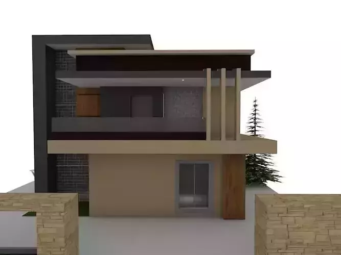 Modern Small House  Low-poly 3D model