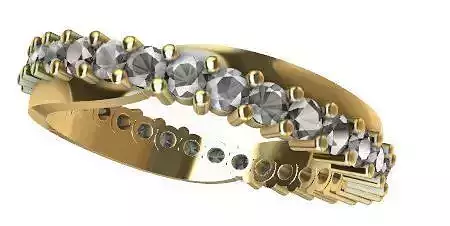 Gold Line Ternity Ring 3D print model