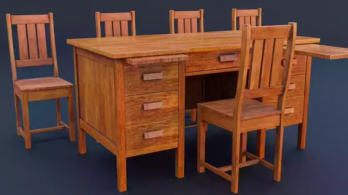 Vintage Teacher Table and Chair