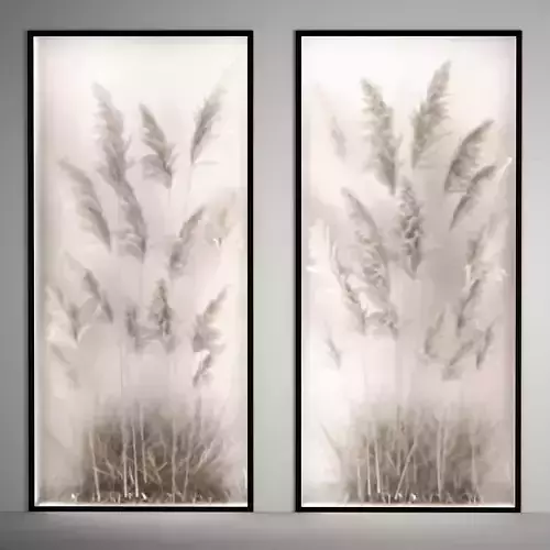 Vertical garden Of Dry Palm Leaves And Pampas Grass