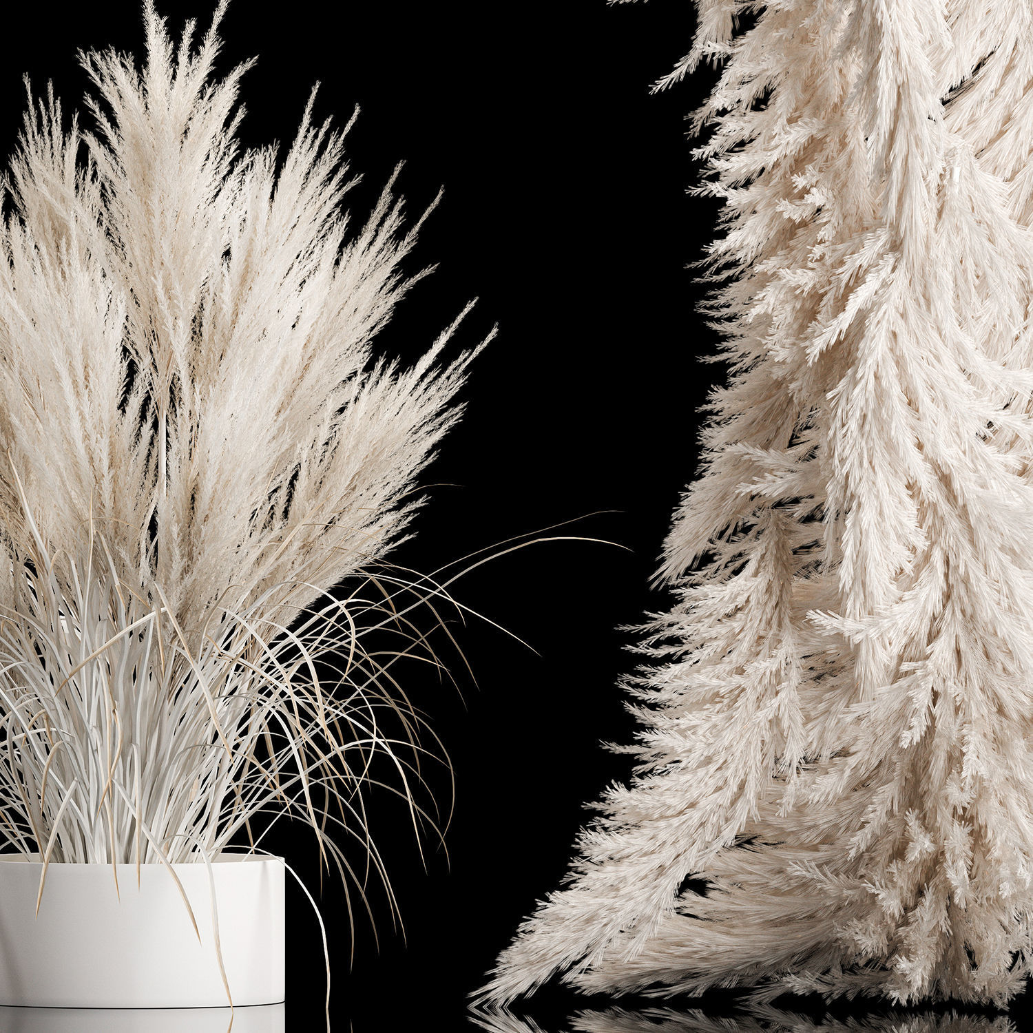 Wedding arch made of dry palm branches and pampas grass 3D model_7