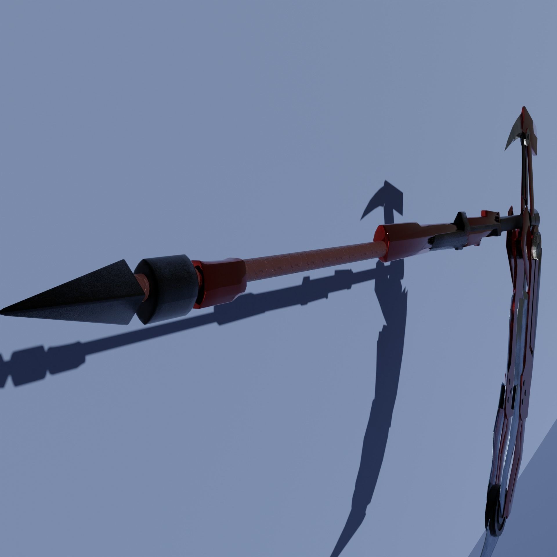 Sci-Fi Scythe Weapon PBR low-poly Free low-poly 3D model_2