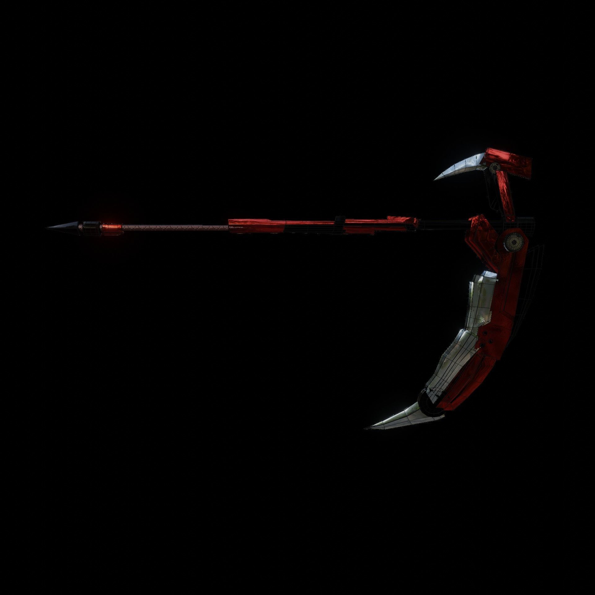 Sci-Fi Scythe Weapon PBR low-poly Free low-poly 3D model_5