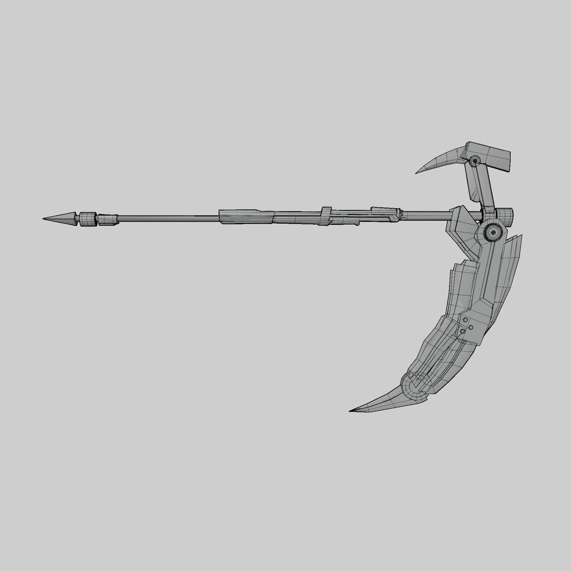 Sci-Fi Scythe Weapon PBR low-poly Free low-poly 3D model_4