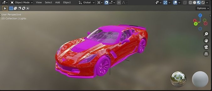corvette car  3D print model
