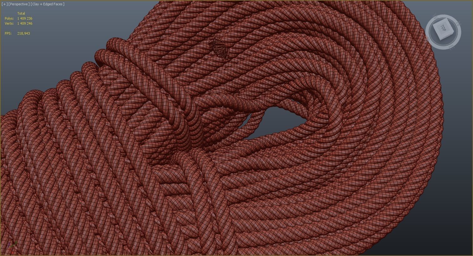 coiled rope 3d model Free 3D model_3