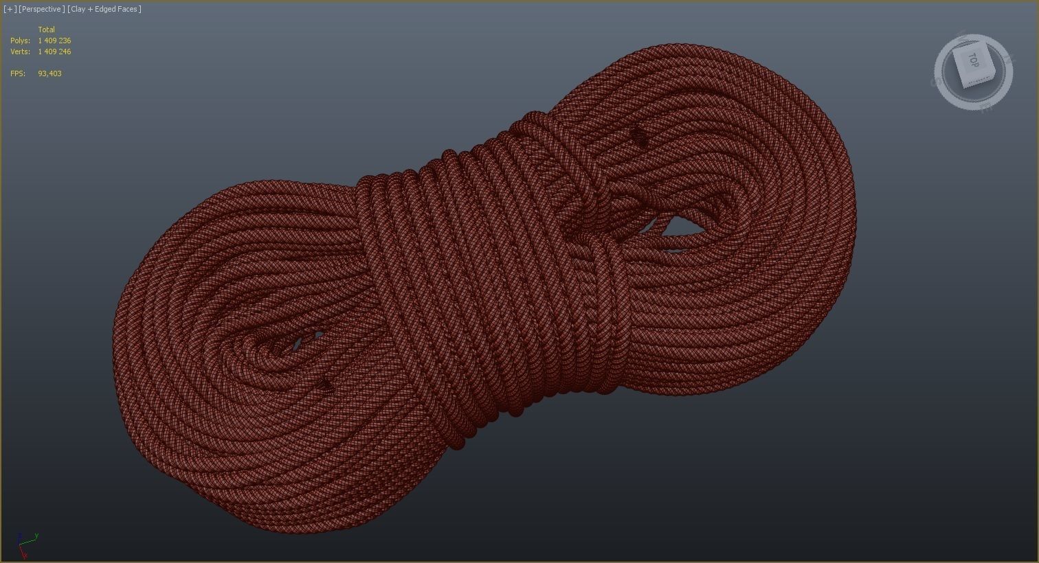 coiled rope 3d model Free 3D model_2