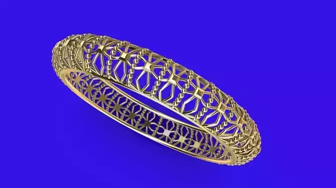 jali milgrain designer bangle stl verified