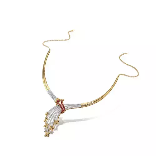 necklace set with gold and diamonds