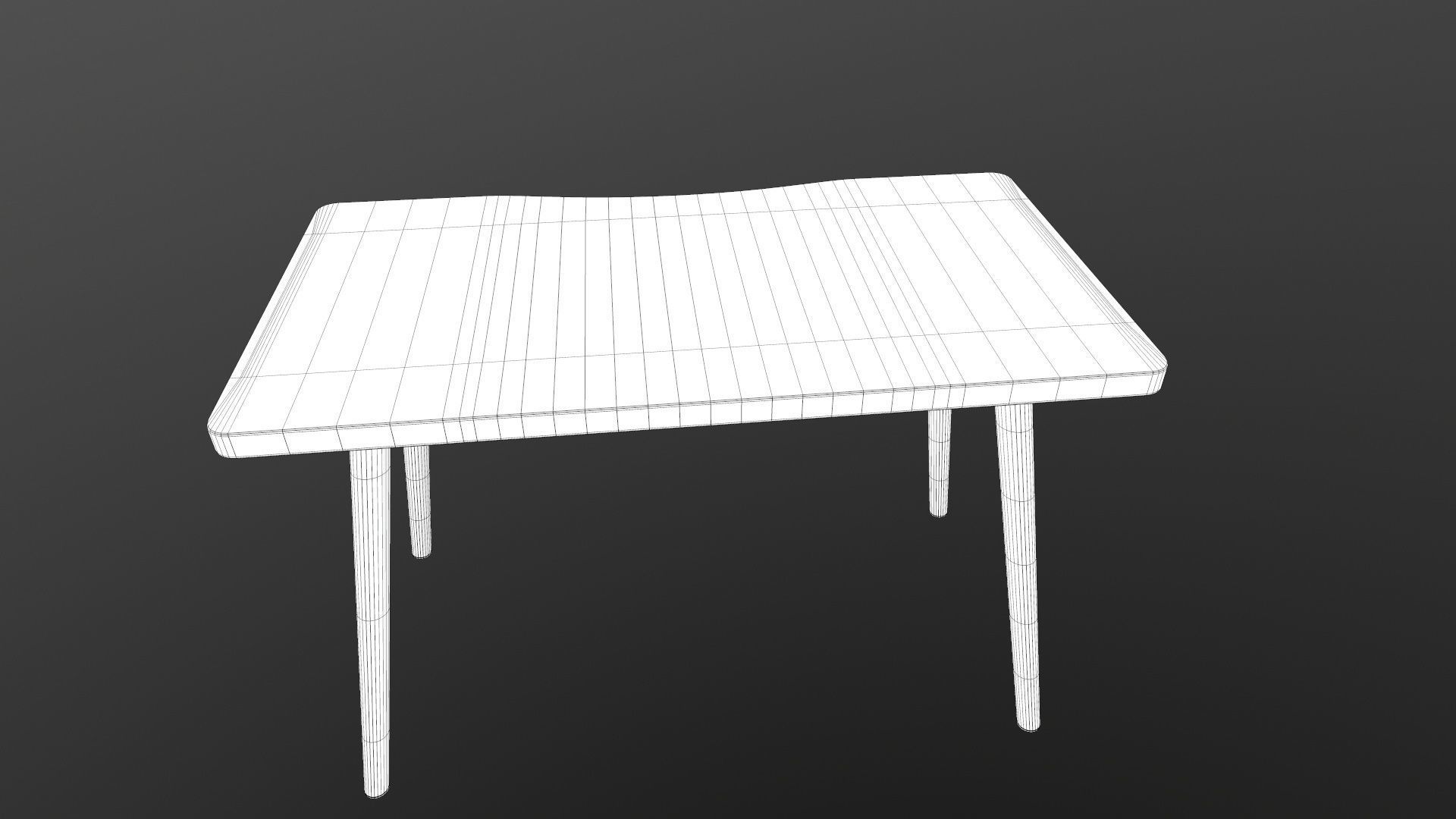 Table console with wooden legs 3D model_16