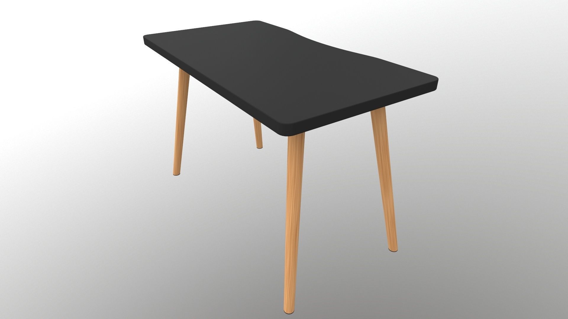 Table console with wooden legs 3D model_7