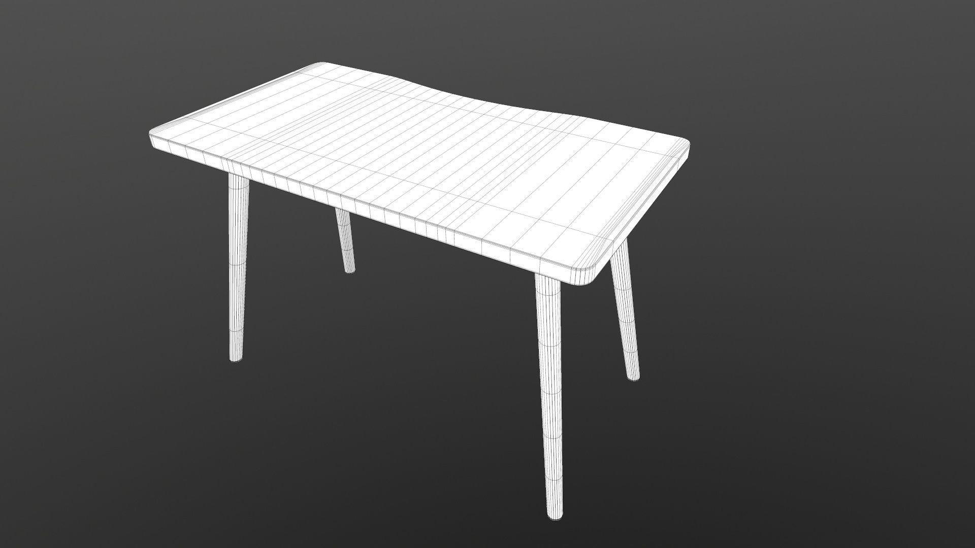 Table console with wooden legs 3D model_15