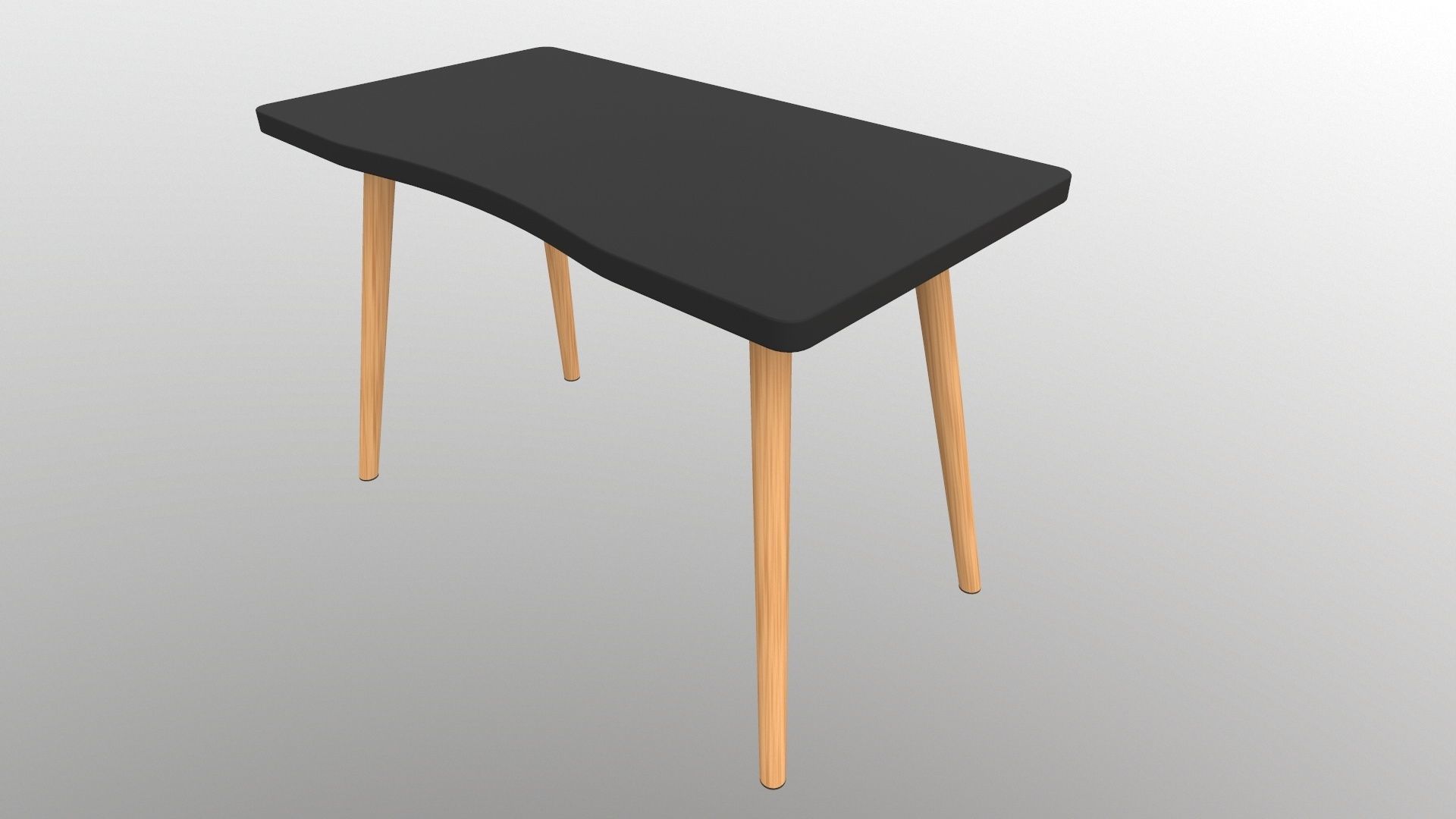Table console with wooden legs 3D model_3