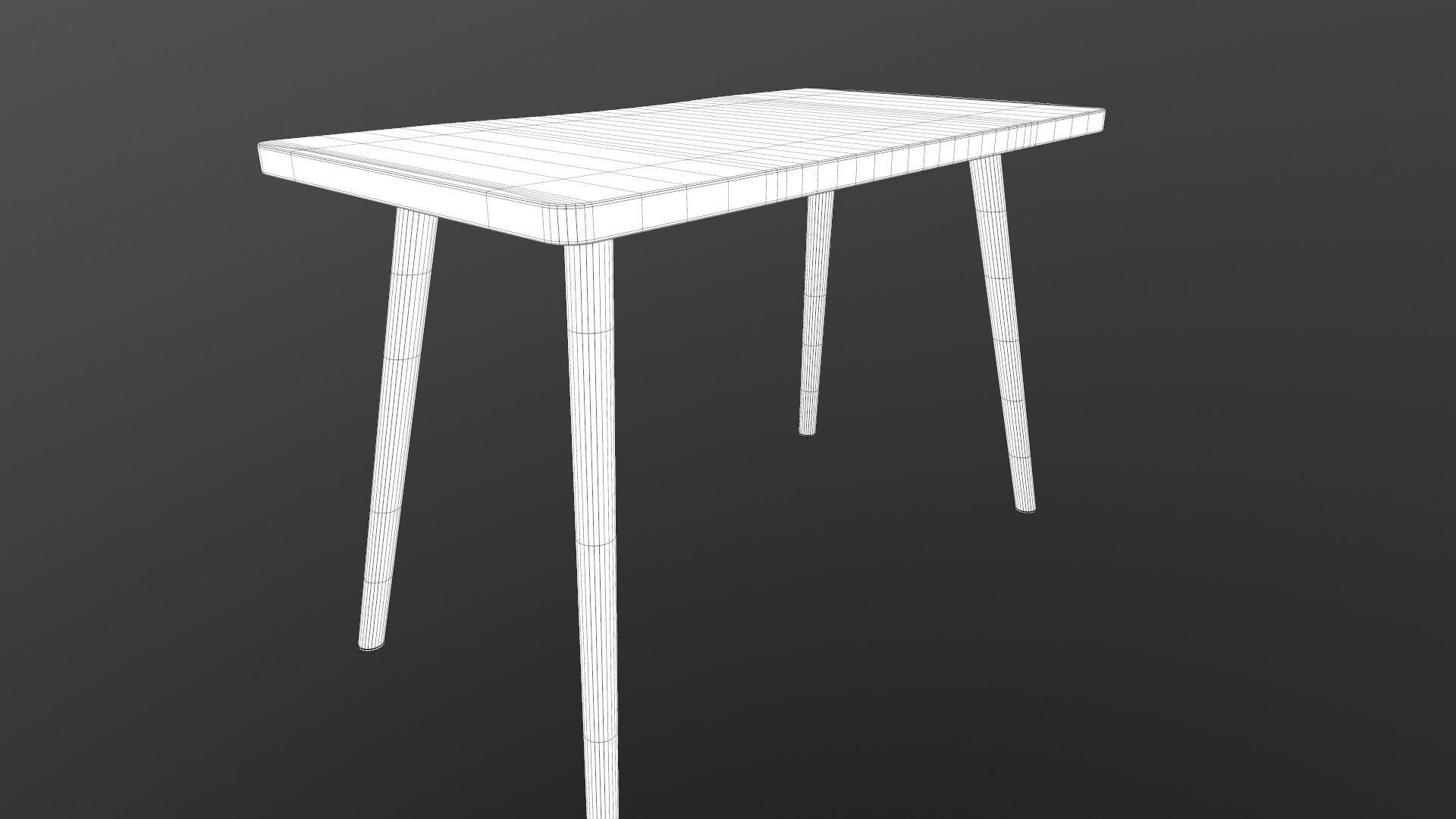 Table console with wooden legs 3D model_18