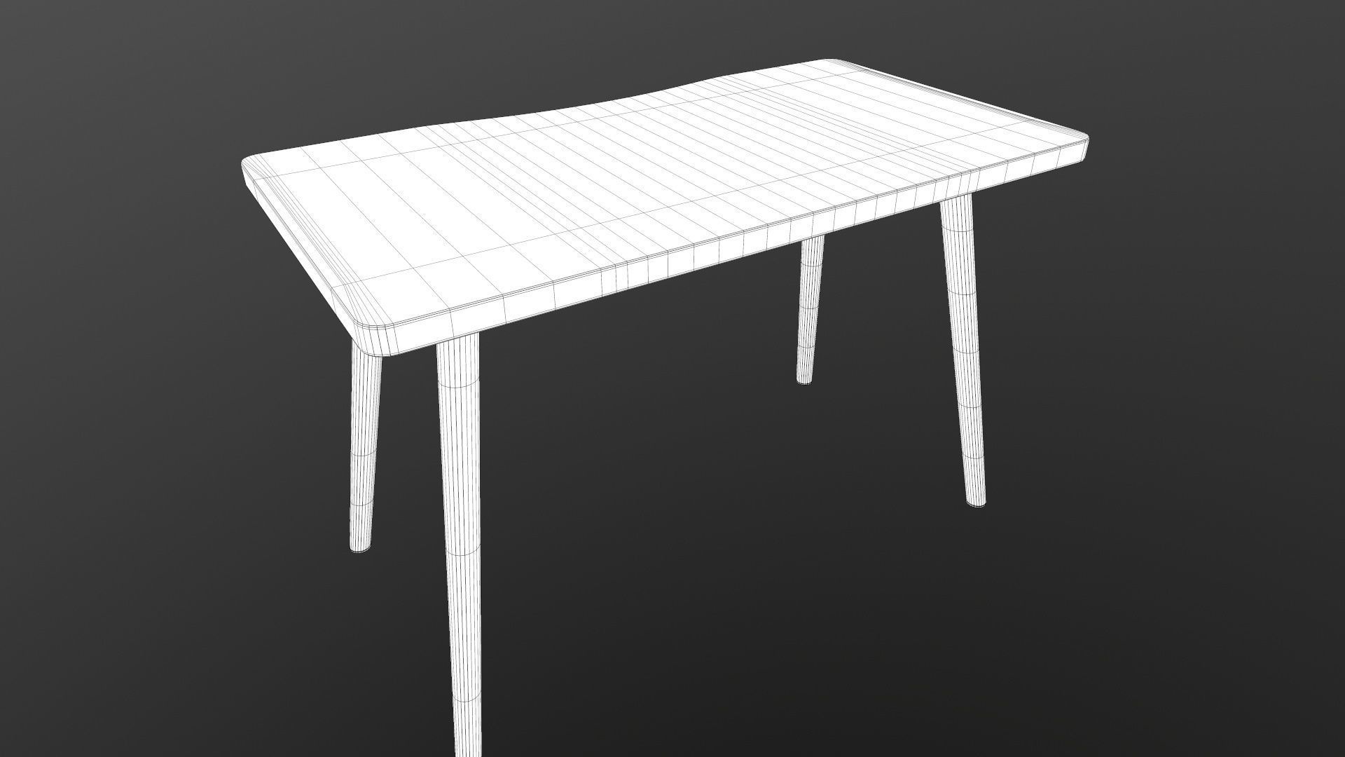 Table console with wooden legs 3D model_17
