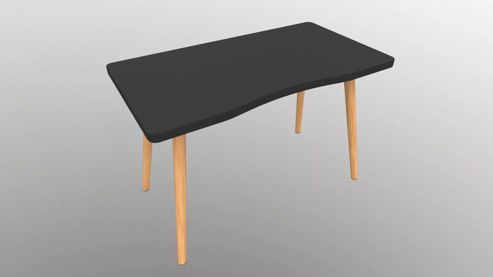 Table console with wooden legs 3D model_0