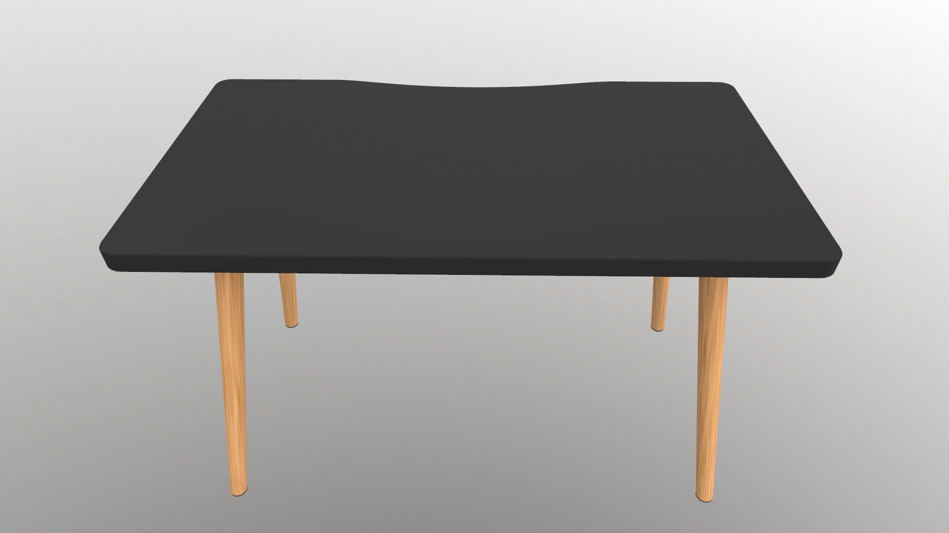Table console with wooden legs 3D model_9