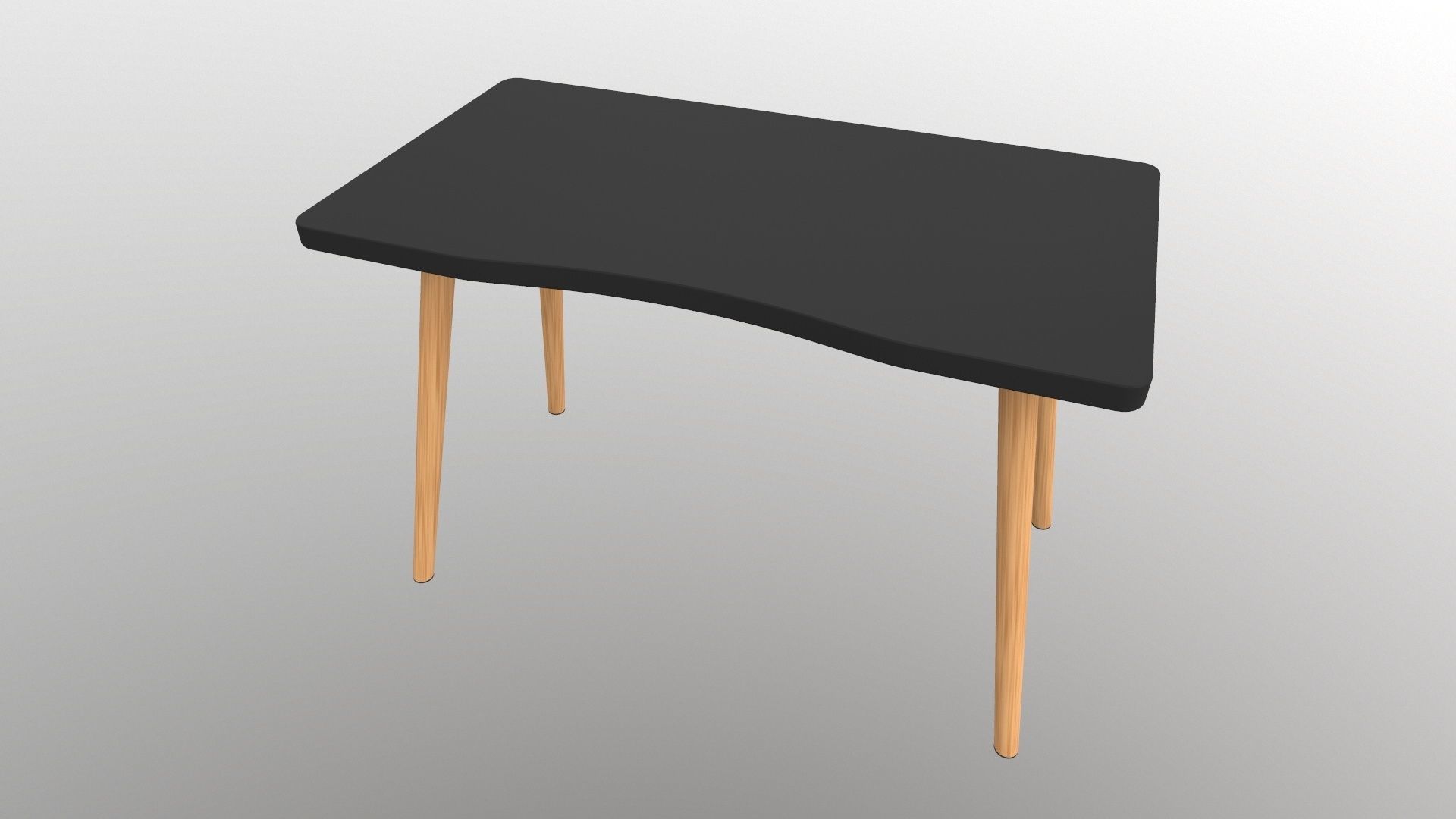 Table console with wooden legs 3D model_2