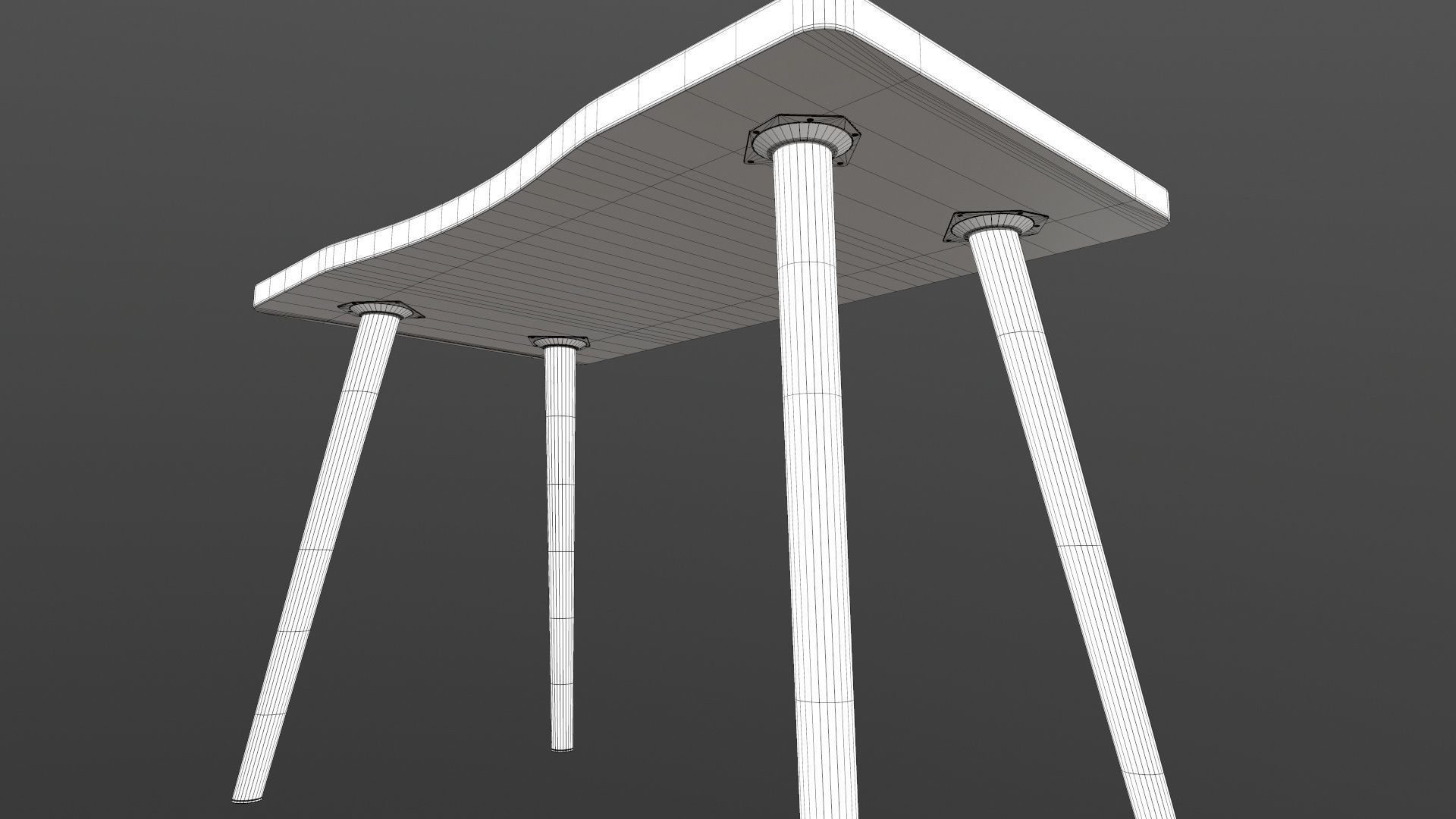 Table console with wooden legs 3D model_19