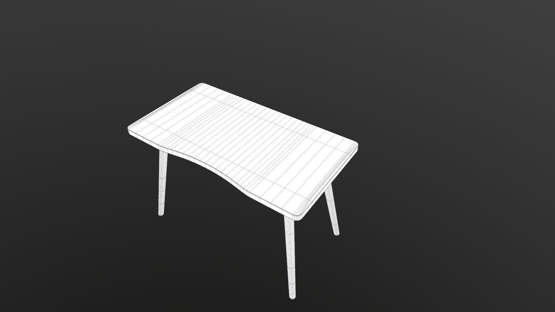 Table console with wooden legs 3D model_21