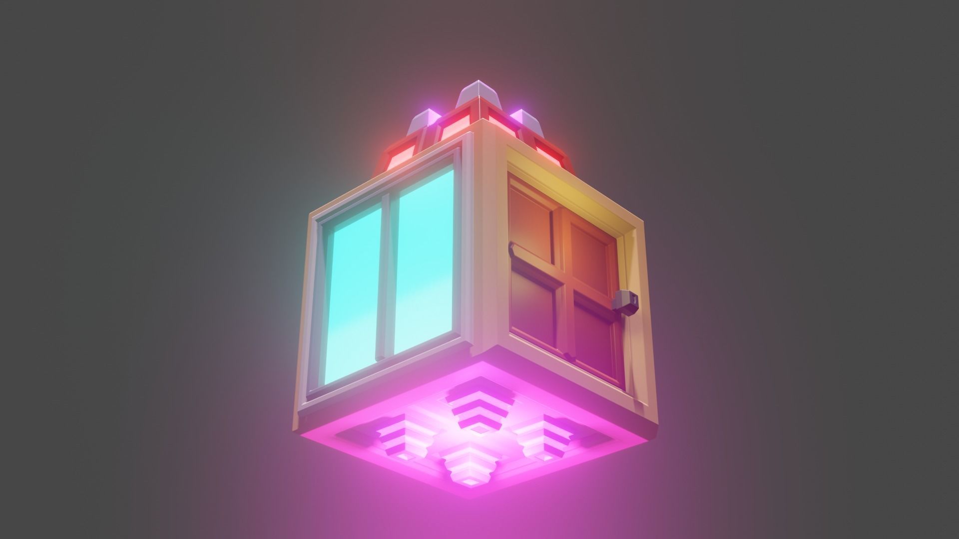 Future flying or floating house for free low poly  Free low-poly 3D model_6
