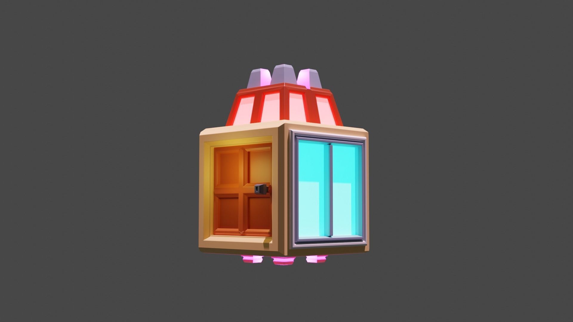 Future flying or floating house for free low poly  Free low-poly 3D model_10