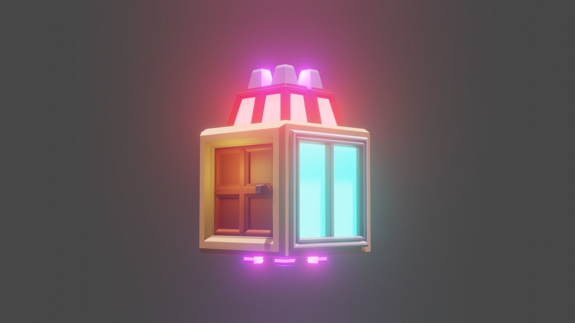 Future flying or floating house for free low poly  Free low-poly 3D model_7