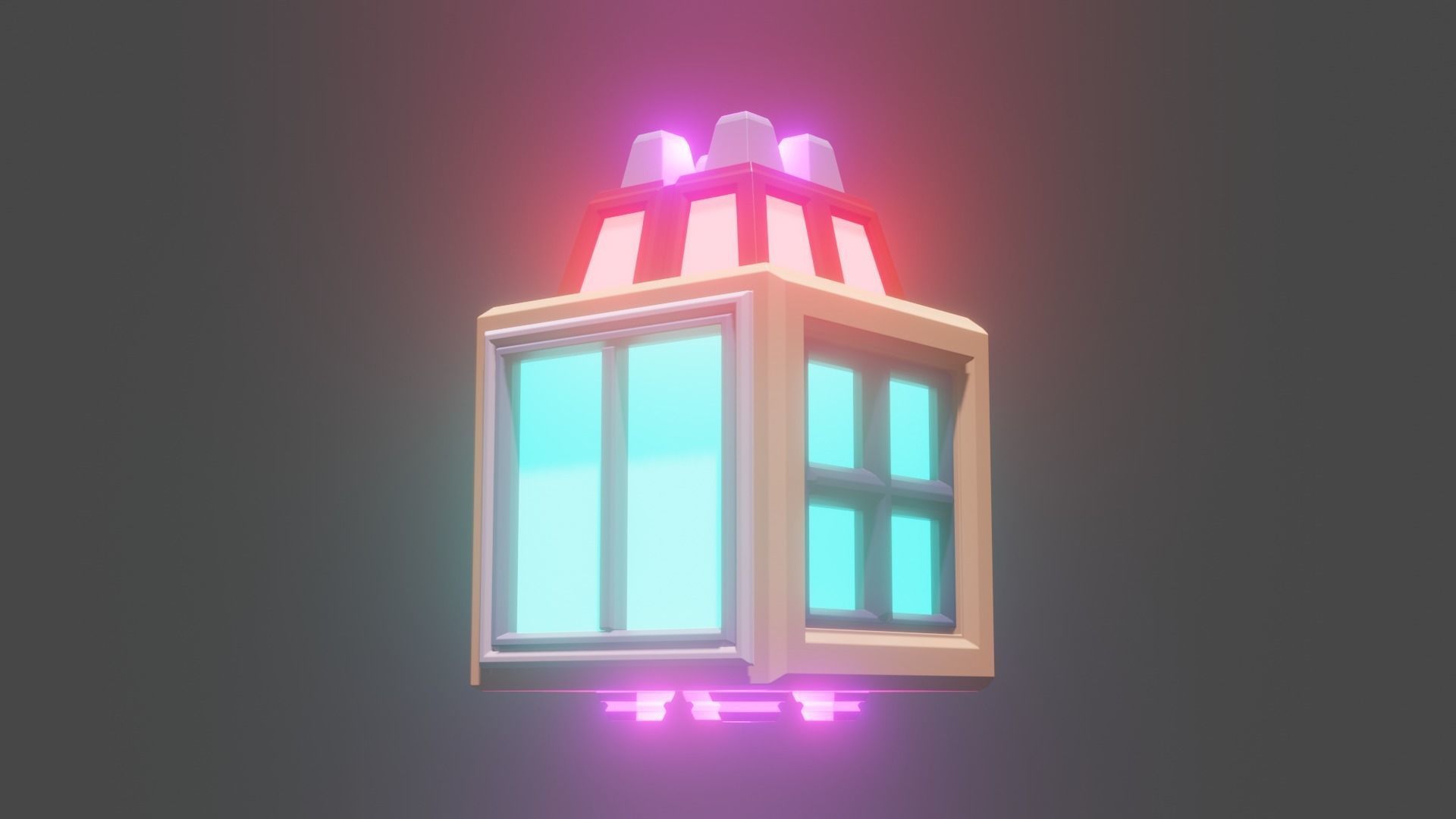 Future flying or floating house for free low poly  Free low-poly 3D model_5
