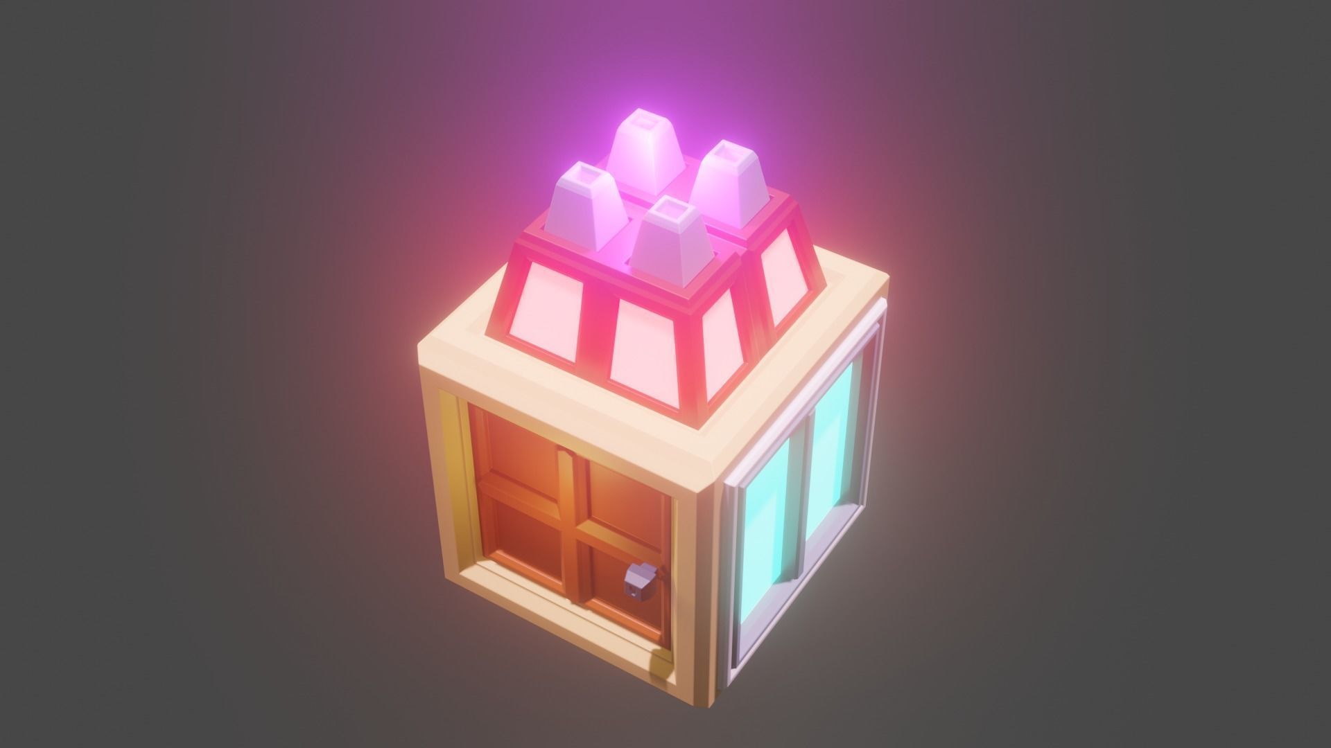 Future flying or floating house for free low poly  Free low-poly 3D model_4