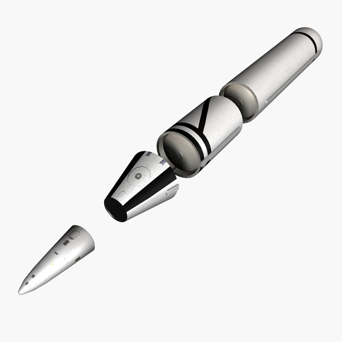 CSS-N-3 Ballitic Missile Low-poly 3D model_4