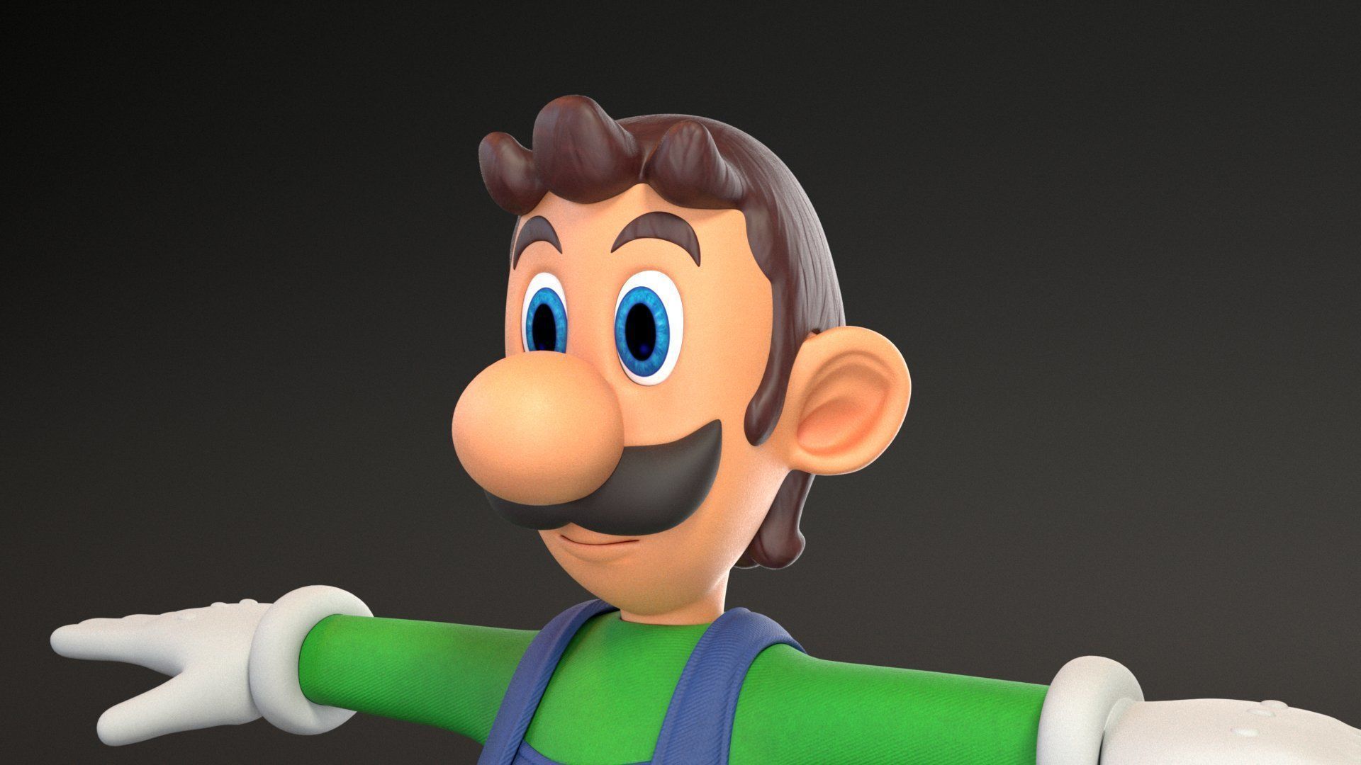 Mario And Luigi Low-poly 3D model_8