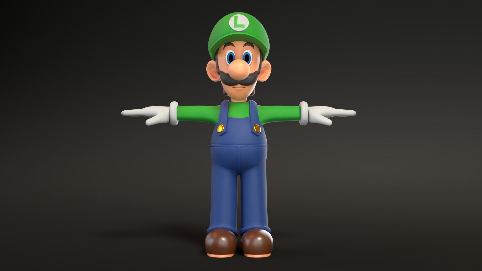 Mario And Luigi Low-poly 3D model_4