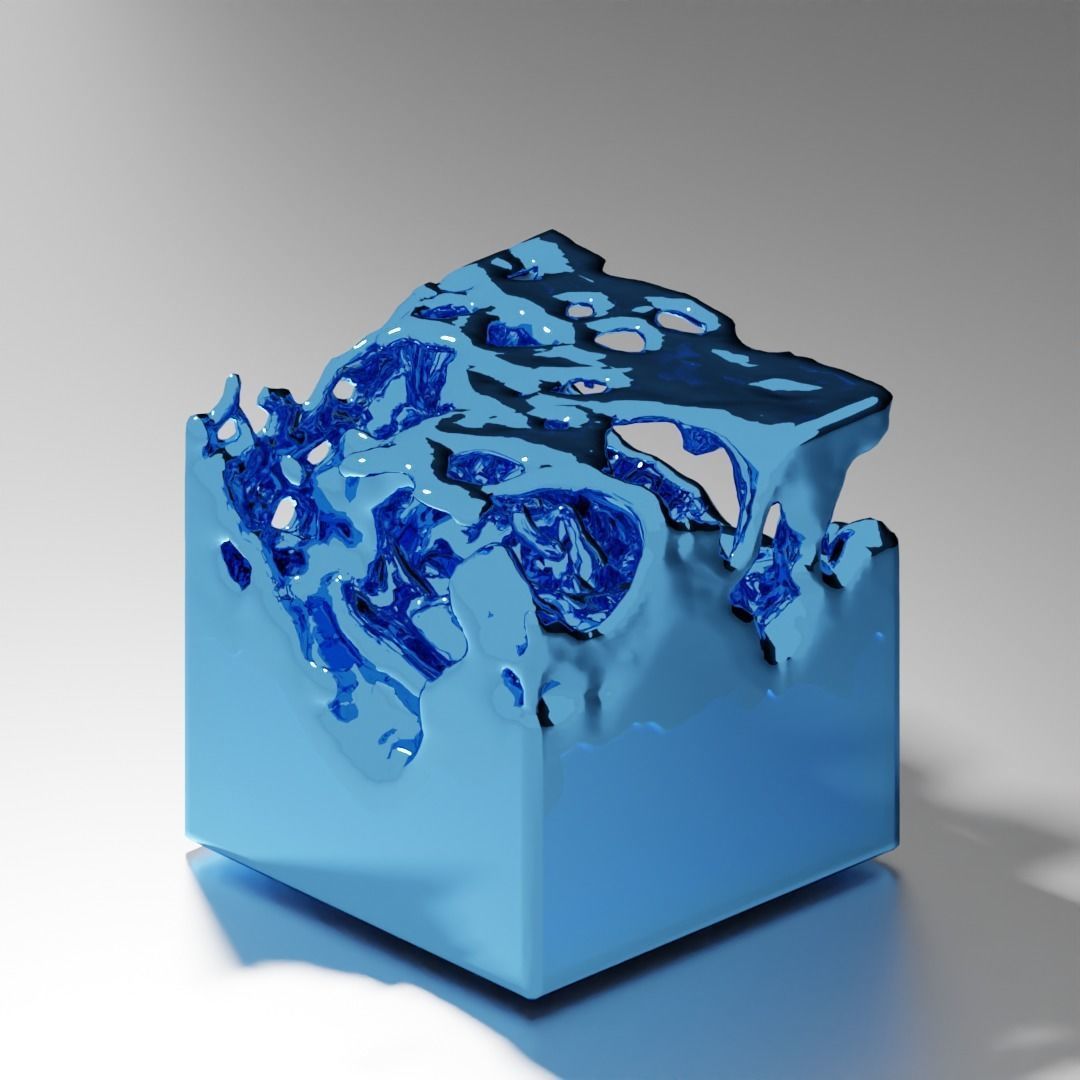 3D realistic water cube Free low-poly 3D model_3