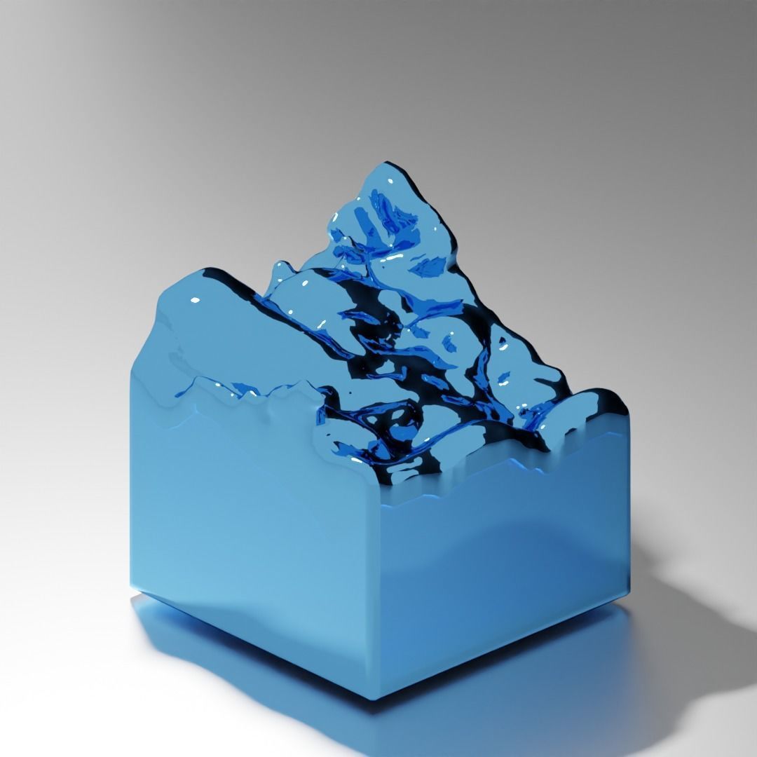 3D realistic water cube Free low-poly 3D model_1