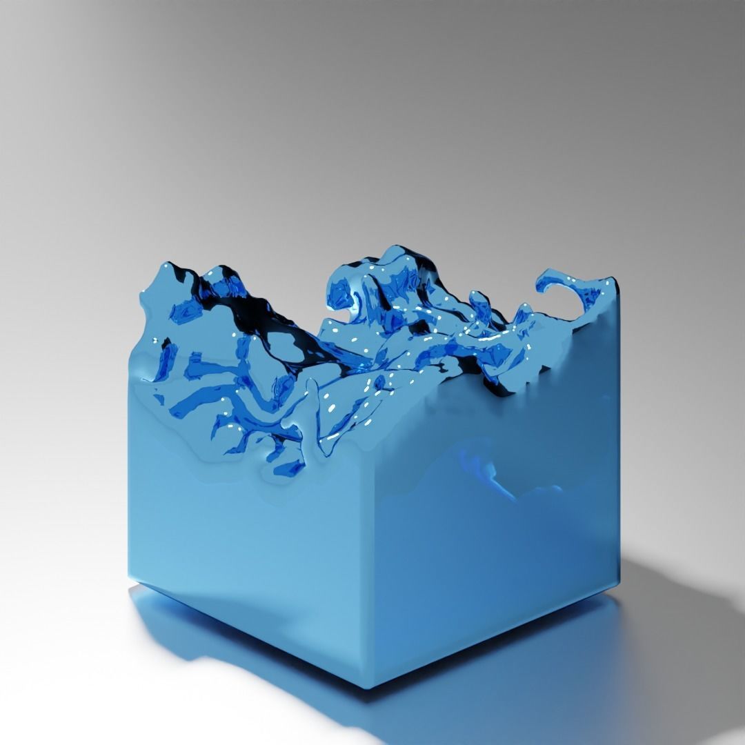 3D realistic water cube Free low-poly 3D model_2